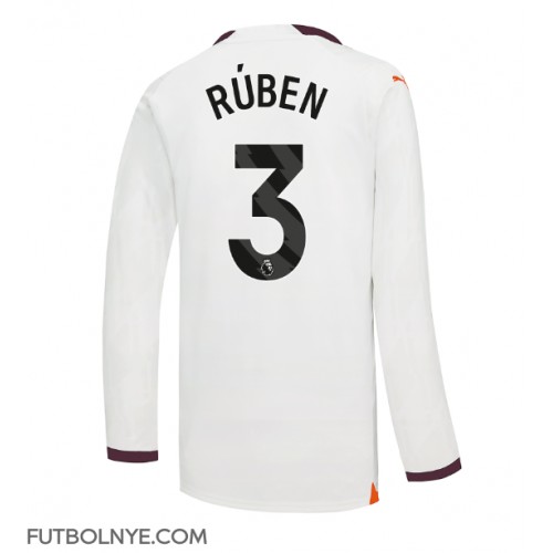 Camiseta Manchester City Ruben Dias #3 Visitante Equipación 2023-24 manga larga